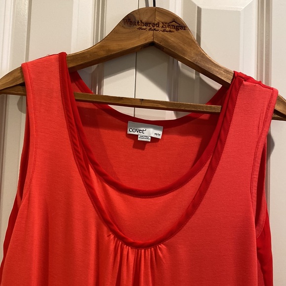 Covet sleeveless modal spandex summer vacation dress orange/red size XS - Picture 4 of 11